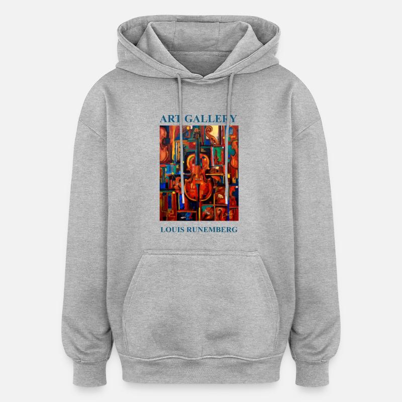 AFFICHE STRADIVARIUS LOUIS RUNEMBERG ADAGP - Sweat à capuche oversize unisexe - gris chiné