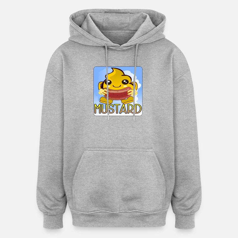 BARBECUE À LA MOUTARDE - Sweat à capuche oversize unisexe - gris chiné