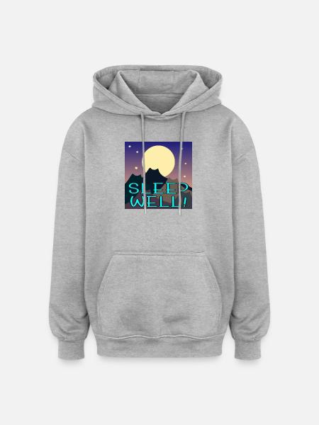 SLEEP WELL - CAT MOUNTAINS - HIKING - Oversized Unisex Hoodie - heather grey