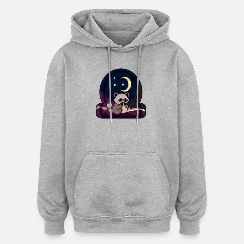 RATON LAVEUR - CROISSANT DE LUNE - Sweat à capuche oversize unisexe - gris chiné