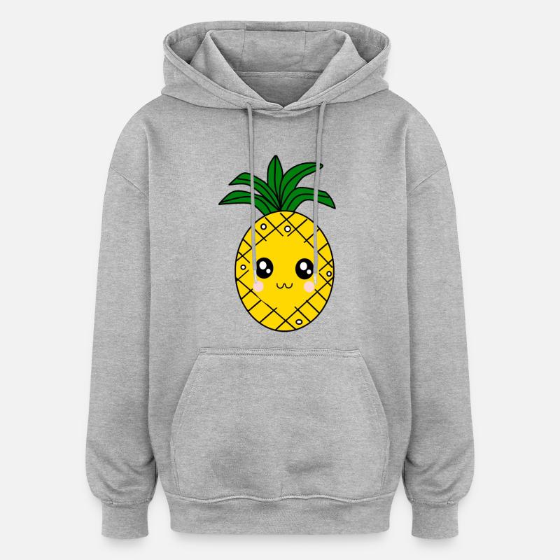 Carnaval, Carnaval, costumes, ananas - Sweat à capuche oversize unisexe - gris chiné