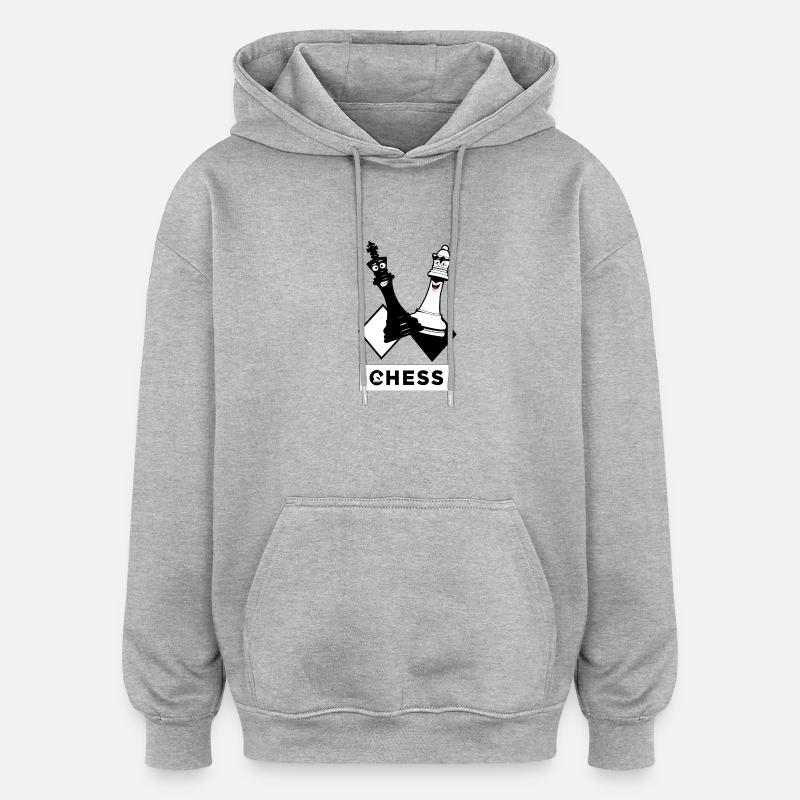 Chess - Sweat à capuche oversize unisexe - gris chiné