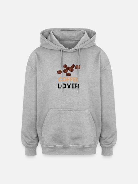 COFFEE LOVER - Oversized Unisex Hoodie - Grau meliert