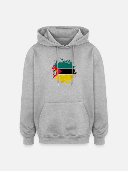 Mozambique blob flag design - Oversized Unisex Hoodie - heather grey