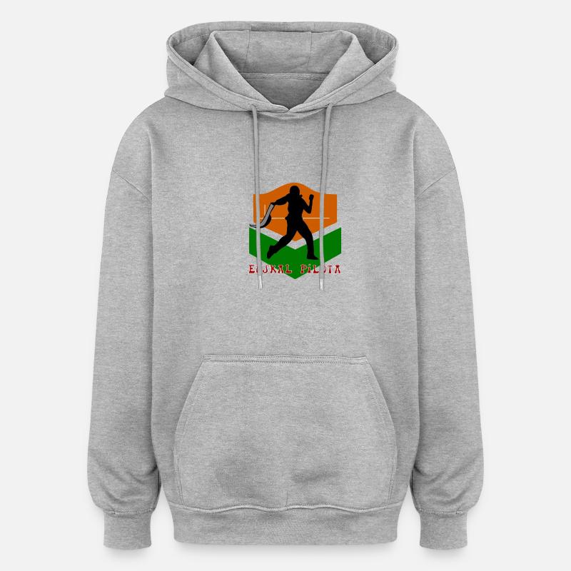 Pelote basque - Sweat à capuche oversize unisexe - gris chiné