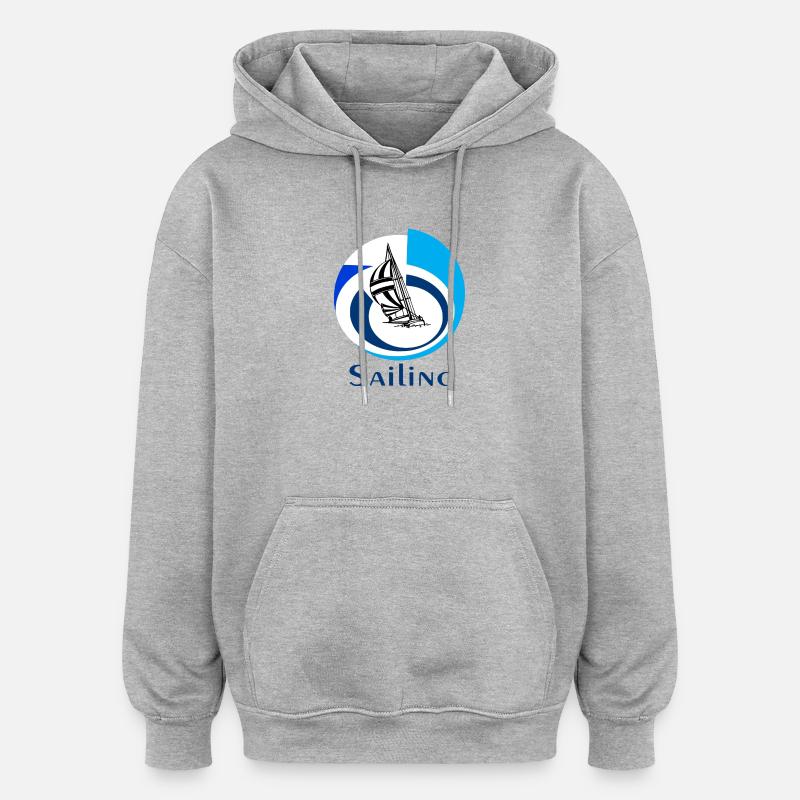 Sailing - Sweat à capuche oversize unisexe - gris chiné