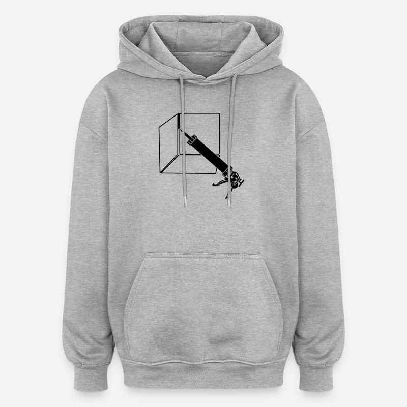 Abdichtungsspritze mit Fliesen - Oversized Unisex Hoodie - Grau meliert