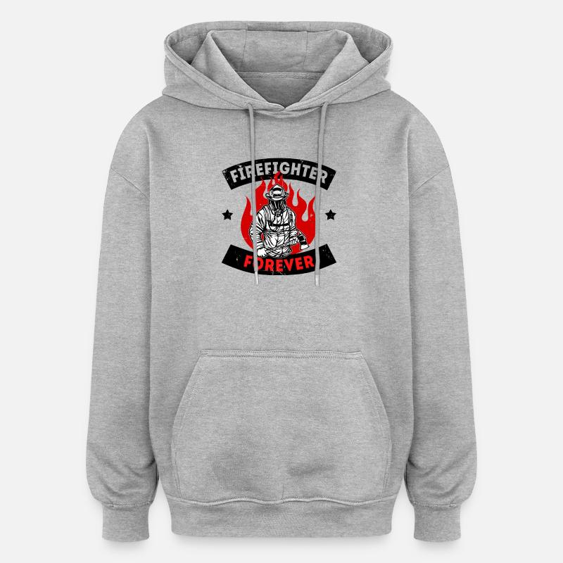 Firefighter Fire Brigade Fire Protection Statement - Oversized Unisex Hoodie - heather grey