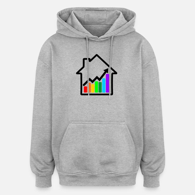 Le prix des maisons augmente. - Sweat à capuche oversize unisexe - gris chiné