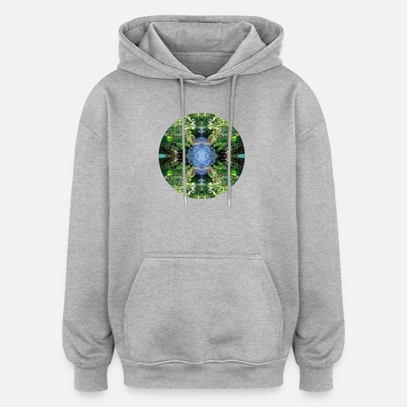 Nature Mandala CS Lipno - Sweat à capuche oversize unisexe - gris chiné