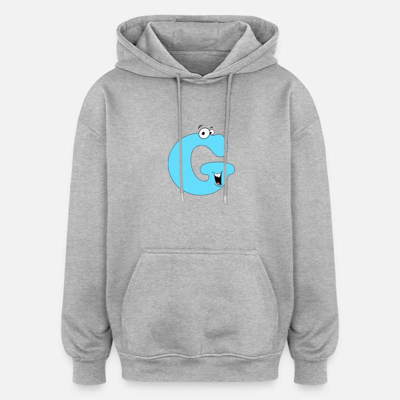 G - Sweat à capuche oversize unisexe - gris chiné