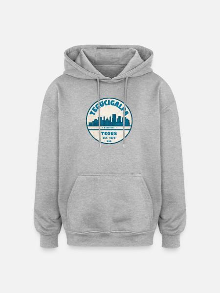 Tegucigalpa Skyline Emblem Honduras - Oversized Unisex Hoodie - heather grey