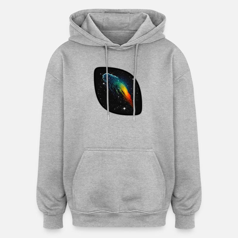 Comète 01 - Sweat à capuche oversize unisexe - gris chiné