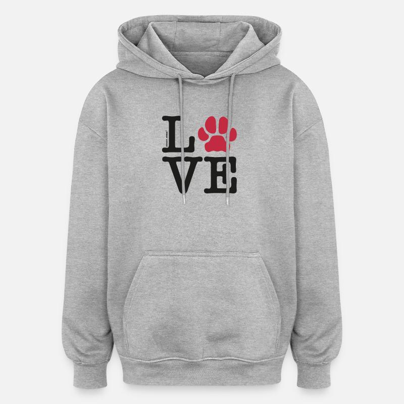 AMOUR - Sweat à capuche oversize unisexe - gris chiné