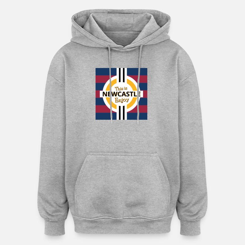 C’est Newcastle Enjoy - Sweat à capuche oversize unisexe - gris chiné