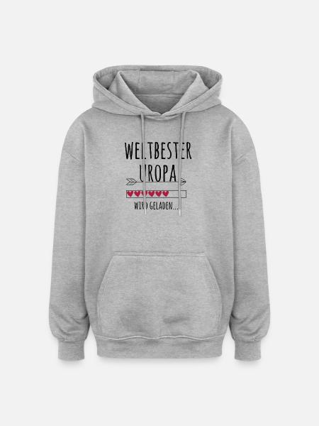 werdender Uropa Schwangerschaft Geschenk - Oversized Unisex Hoodie - Grau meliert