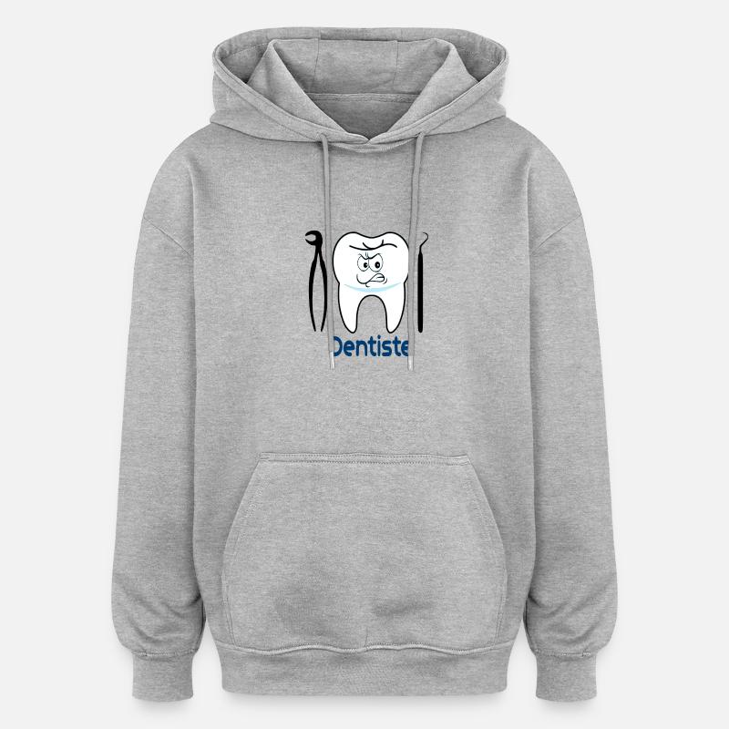 Dentiste - Sweat à capuche oversize unisexe - gris chiné