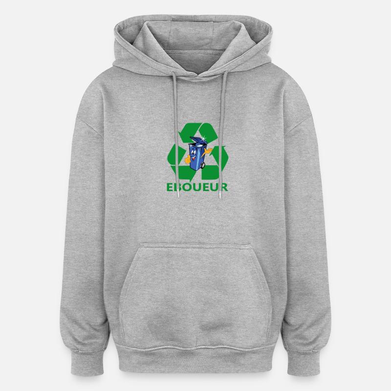 Eboueur - Sweat à capuche oversize unisexe - gris chiné