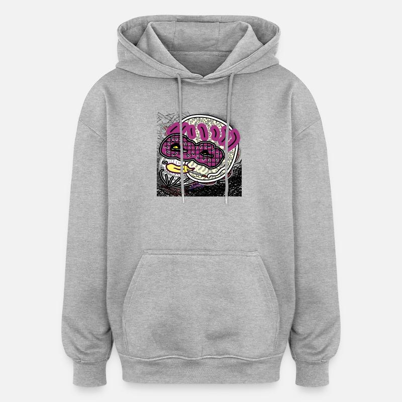 Comic-Mann - Oversized Unisex Hoodie - Grau meliert