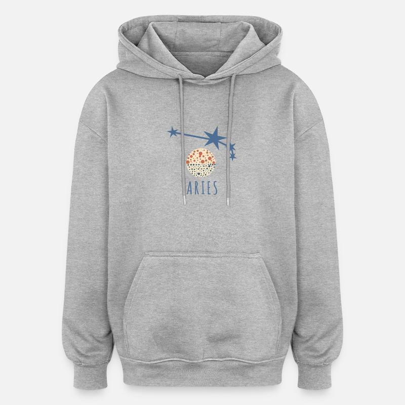 Das Sternbild Widder - Oversized Unisex Hoodie - Grau meliert