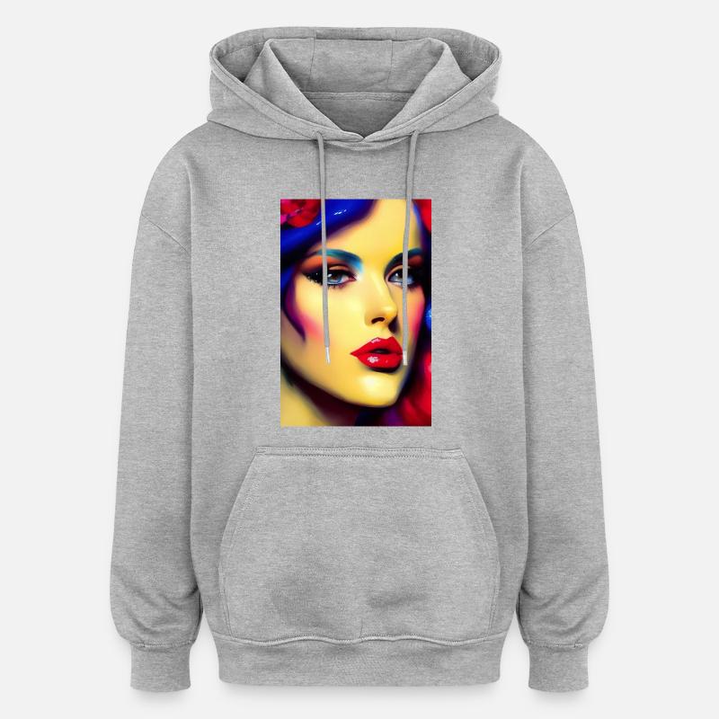 Beauté - Sweat à capuche oversize unisexe - gris chiné