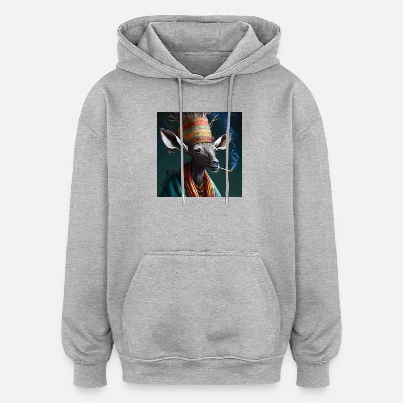 Cannabiche 01 mit - Oversized Unisex Hoodie - Grau meliert
