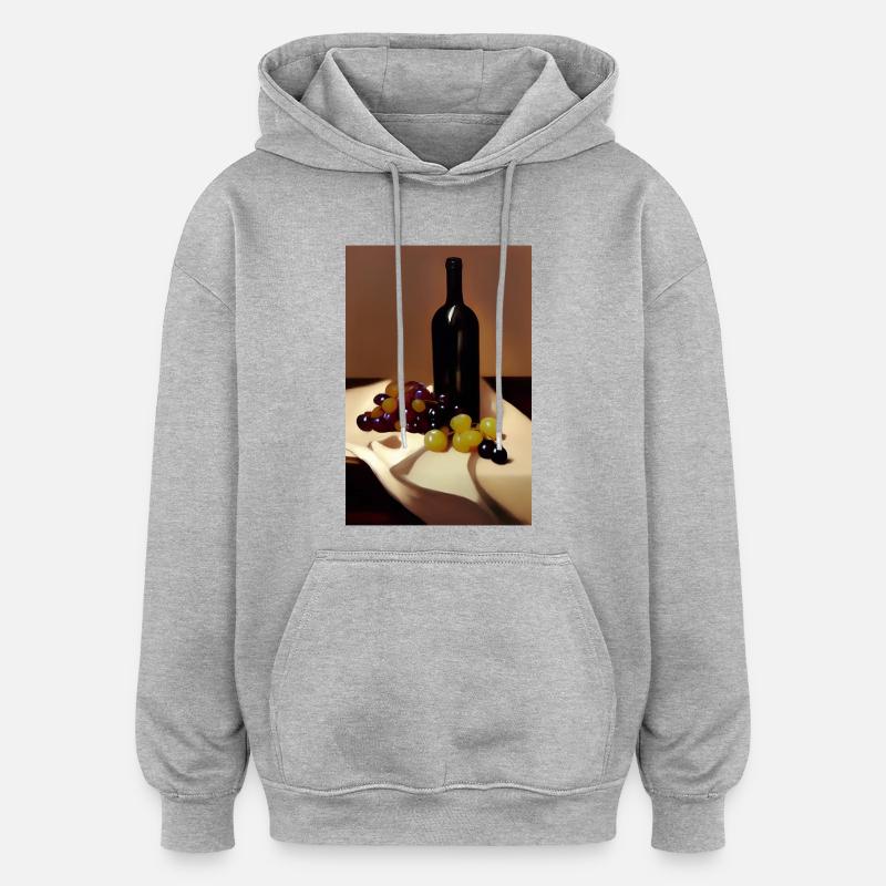 Buveurs de vin - Sweat à capuche oversize unisexe - gris chiné