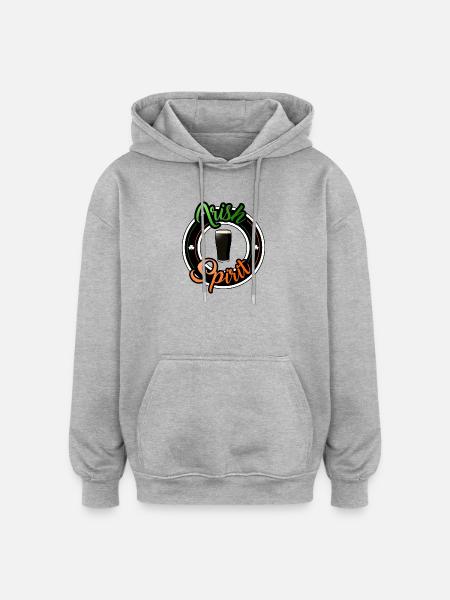 Irischer Geist - Oversized Unisex Hoodie - Grau meliert