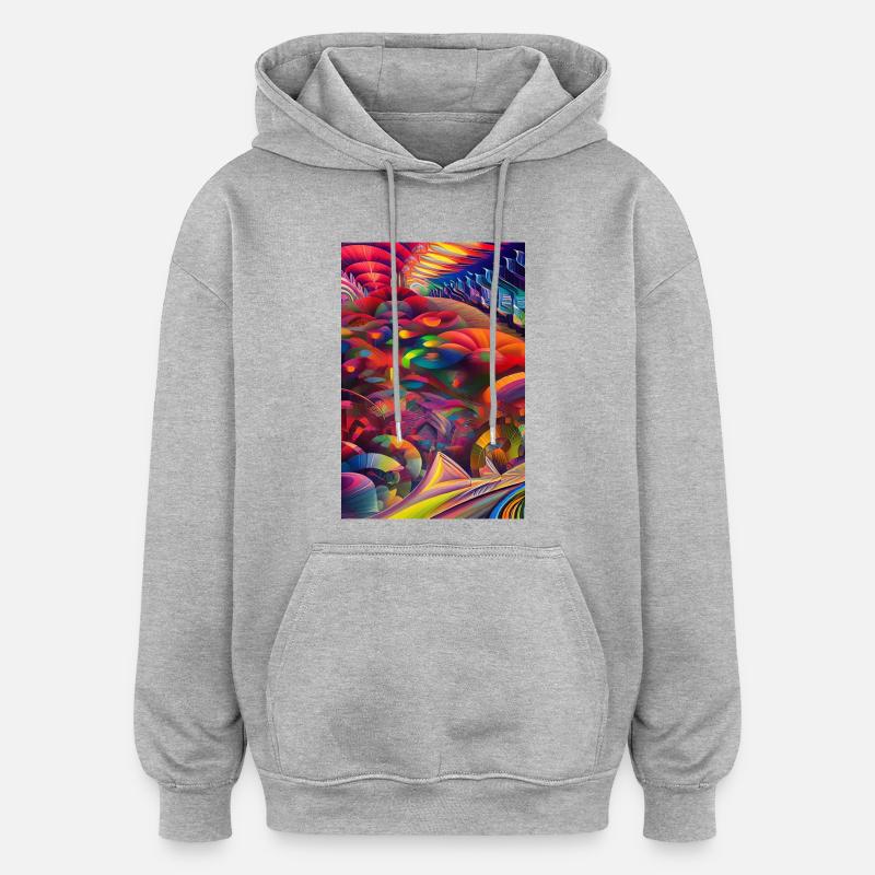 Abstrakte Kunst - Oversized Unisex Hoodie - Grau meliert