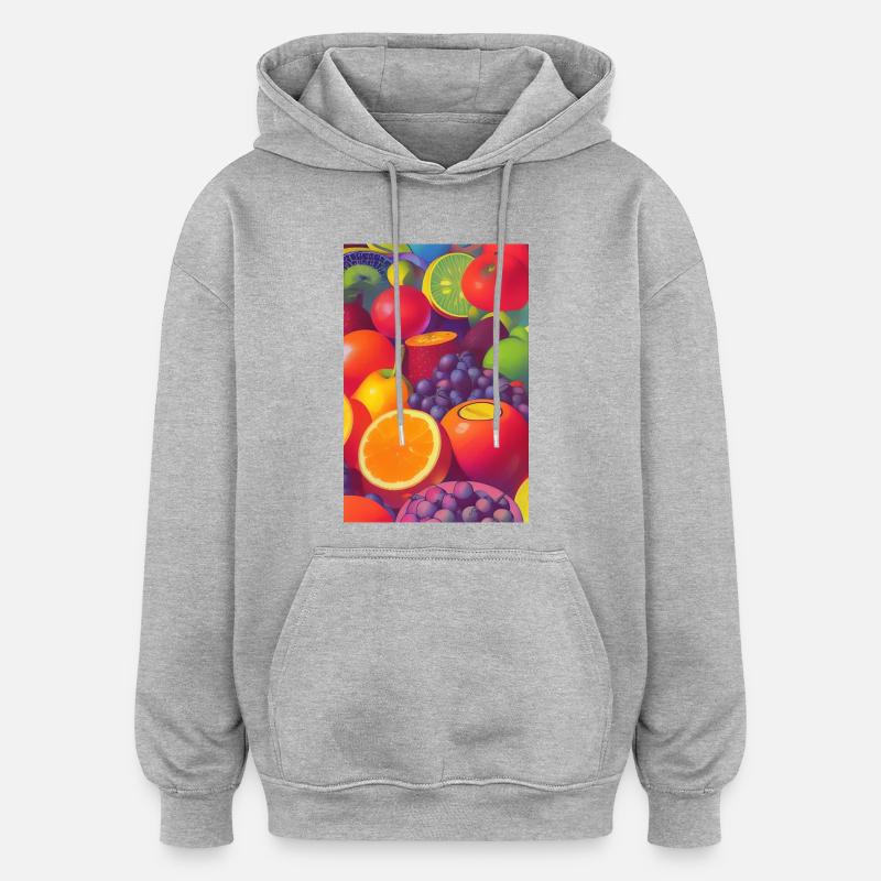Fruit - Sweat à capuche oversize unisexe - gris chiné