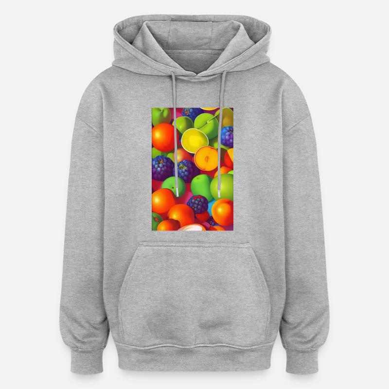 Fruit - Sweat à capuche oversize unisexe - gris chiné