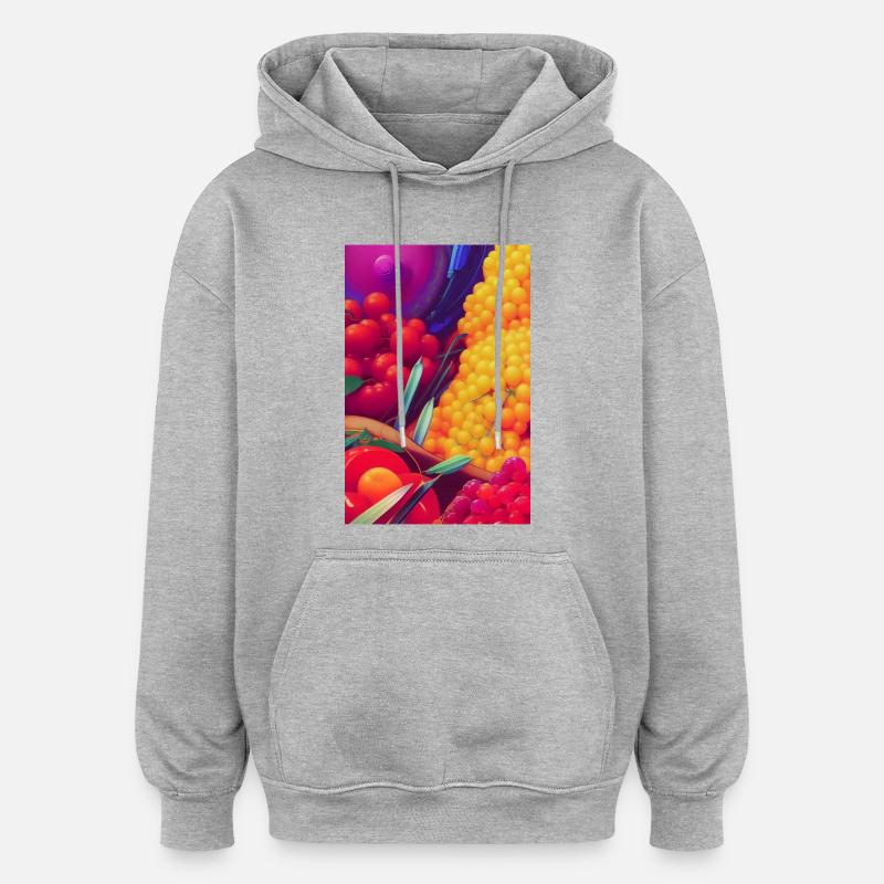 Fruit - Sweat à capuche oversize unisexe - gris chiné