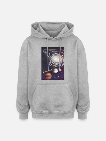 Space and planets - Oversized Unisex Hoodie - heather grey