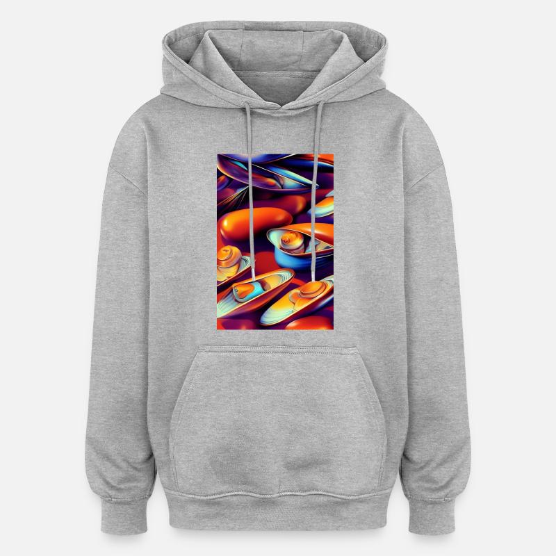 Muscheln - Oversized Unisex Hoodie - Grau meliert
