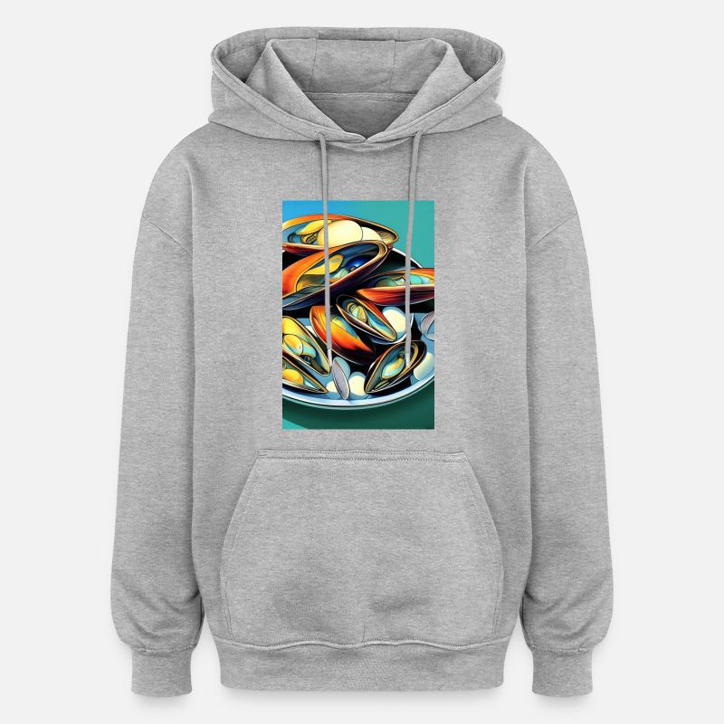 Muscheln - Oversized Unisex Hoodie - Grau meliert