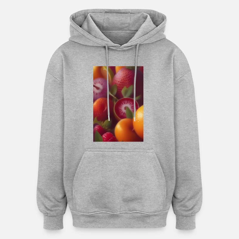 Fruit - Sweat à capuche oversize unisexe - gris chiné