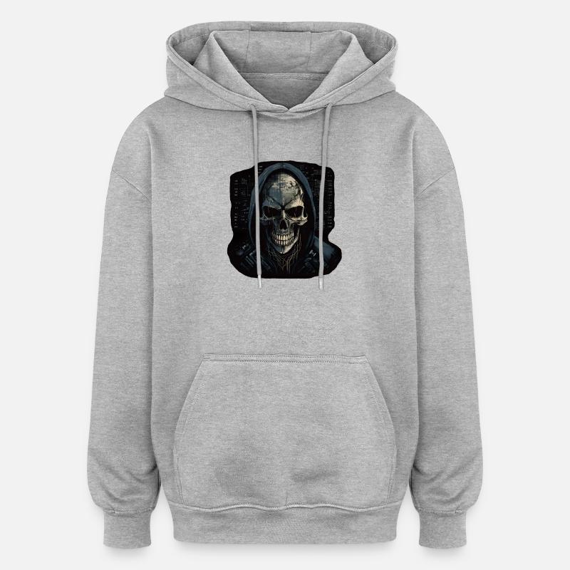 Hacker - Sweat à capuche oversize unisexe - gris chiné