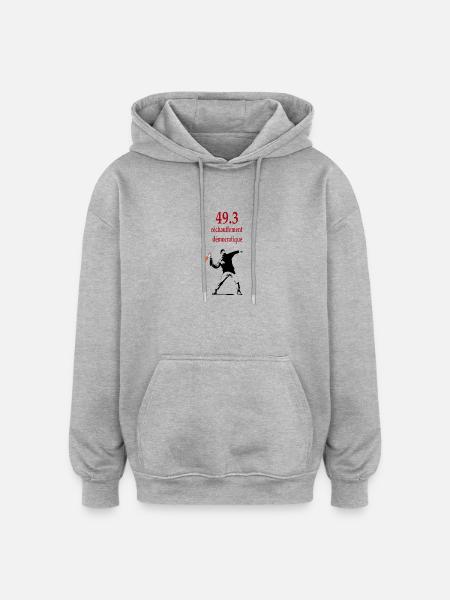 Réchauffement démocratique - Sweat à capuche oversize unisexe - gris chiné