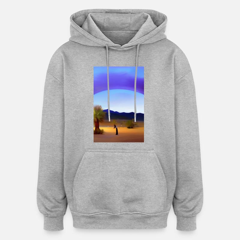 Désert d’Arabie - Sweat à capuche oversize unisexe - gris chiné