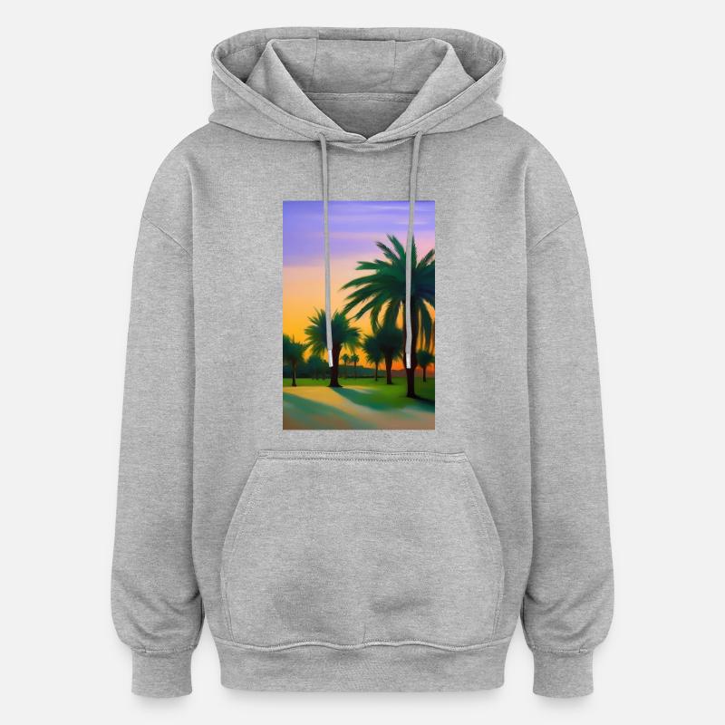 Désert d’Arabie - Sweat à capuche oversize unisexe - gris chiné