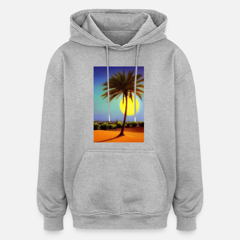 Arabische Wüste - Oversized Unisex Hoodie - Grau meliert
