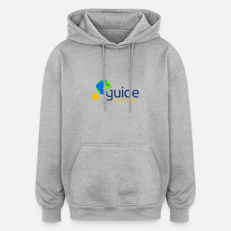 Reiseführer - Oversized Unisex Hoodie - Grau meliert
