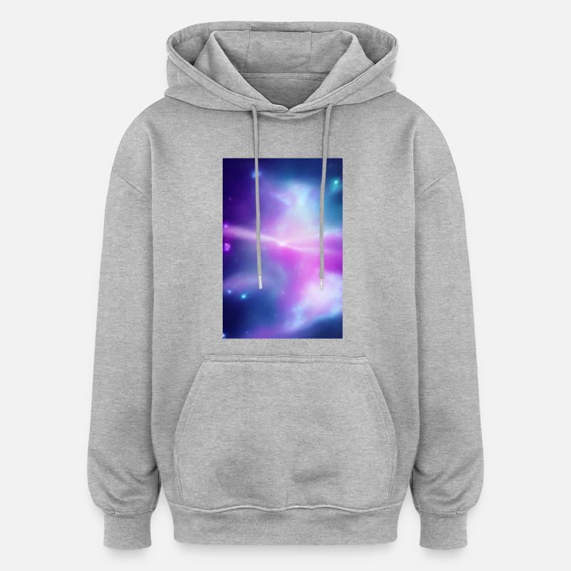 Image de la galaxie - Sweat à capuche oversize unisexe - gris chiné