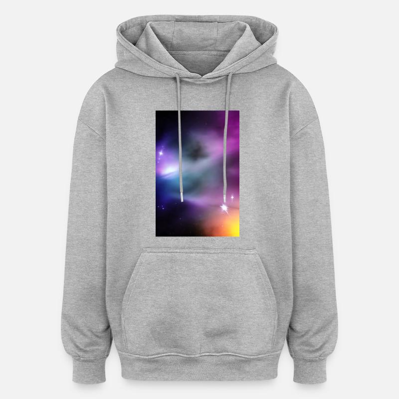 Image de la galaxie - Sweat à capuche oversize unisexe - gris chiné