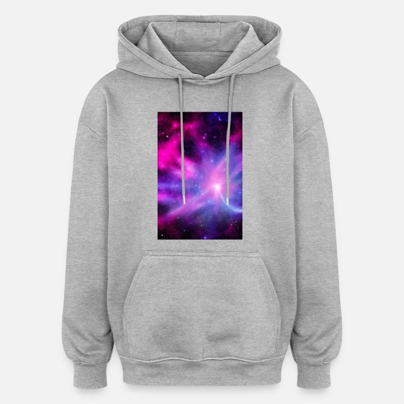 Image de la galaxie - Sweat à capuche oversize unisexe - gris chiné
