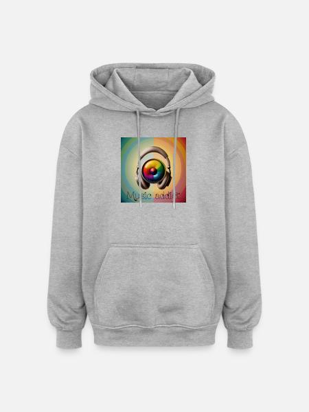 Music addict 02 - Oversized Unisex Hoodie - heather grey