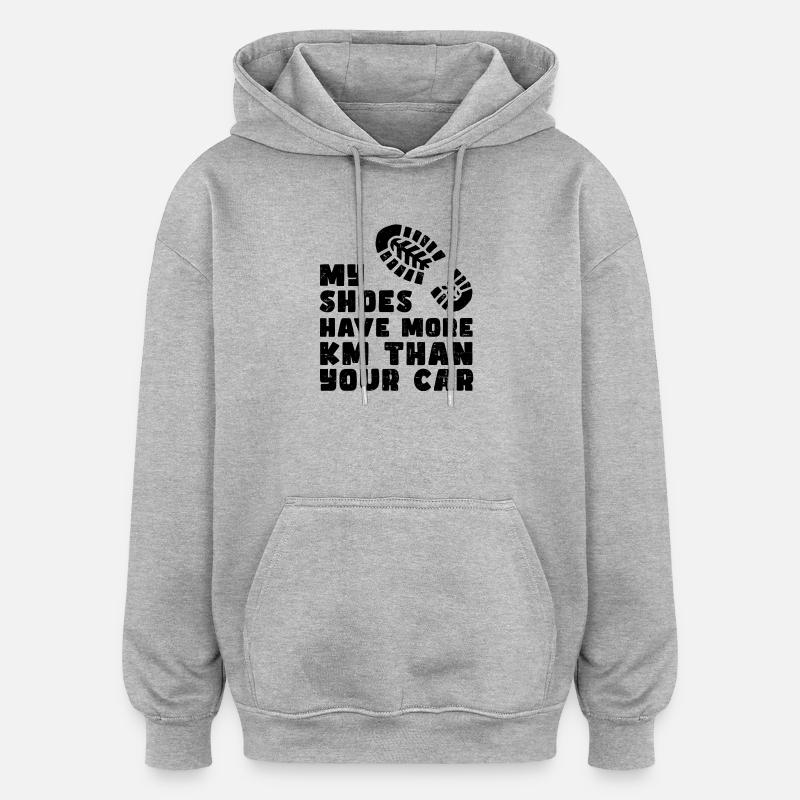 Wanderwege Wanderer Wandern Statement Klettern - Oversized Unisex Hoodie - Grau meliert