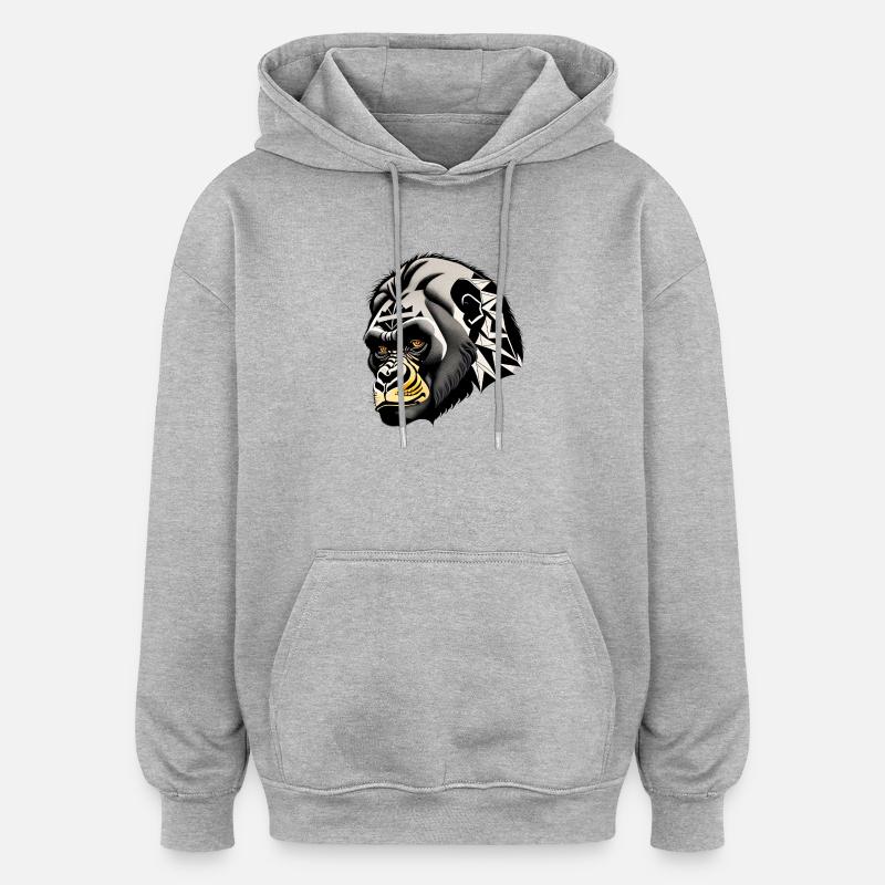 Affe, Gorilla - Oversized Unisex Hoodie - Grau meliert