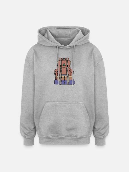 Climbing, mountaineering, hiking, hikers, hiking trails - Oversized Unisex Hoodie - heather grey