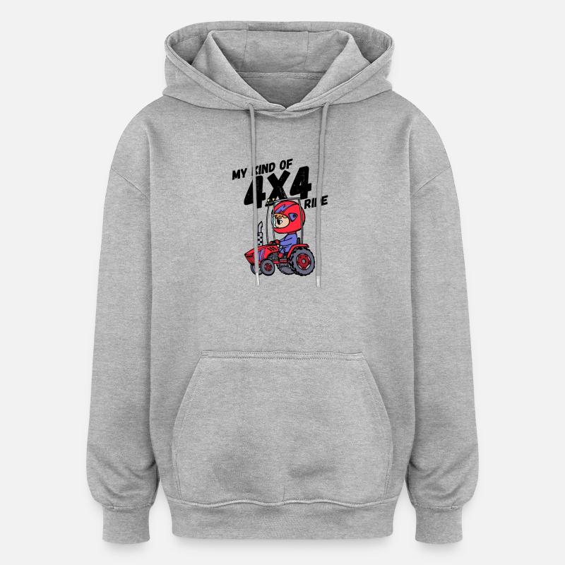 Nutzfahrzeug Traktor Statement Landleben Jungbauer - Oversized Unisex Hoodie - Grau meliert